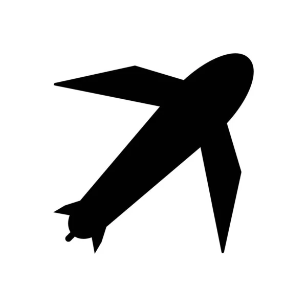 Airplane Silhouette Icon Jet Plane Vector —  Vetores de Stock