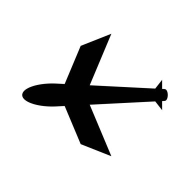 Airplane silhouette icon in black. Vector.