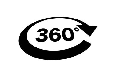 Angle 360 degrees sign icon. Full rotation. Vector.
