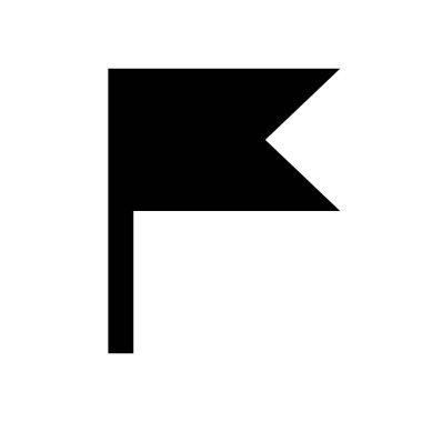 Simple flag silhouette icon. Vector.