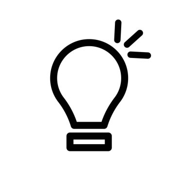 Simple light bulb icon. Vector data.
