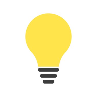 Flat design light bulb icon. Icons of lighting, idea and inspiration. Vector.