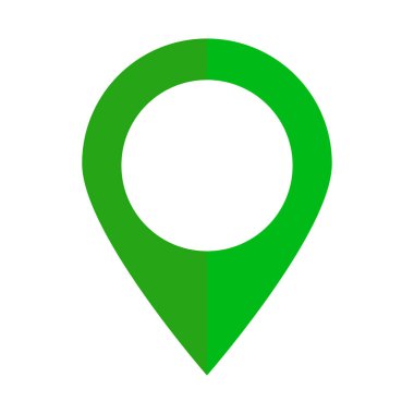 Green map pin icon. Vector.