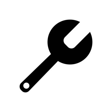 Wrench silhouette icon. Work tool. Vector.
