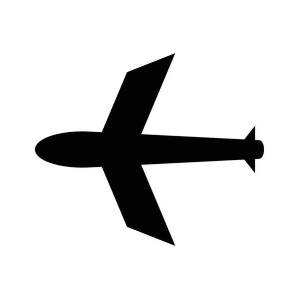 Icono Silueta Avión Negro Vector — Archivo Imágenes Vectoriales