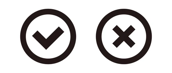 Check Mark Cross Mark Icon Success Failure Vector — стоковый вектор