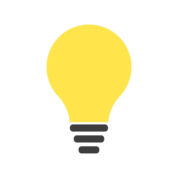 Flat Design Light Bulb Icon Icons Lighting Idea Inspiration Vector — Διανυσματικό Αρχείο