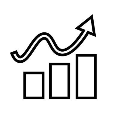 Yükselen basit grafik simgesi. Vektör.