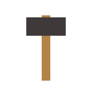 Çekiç simgesi. İş aleti. Vektör.