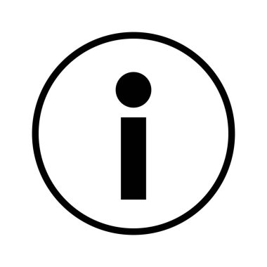 Basit bilgi simgesi. Rehber ve detay düğmesi. Vektör.