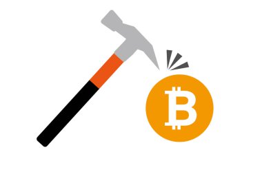 Bitcoin maden ikonları. Kripto para birimi. Vektör.