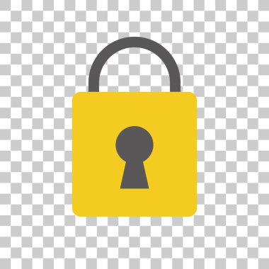 Şeffaf bir arkaplanda ayrılmış güvenlik simgeleri. Asma kilit vektörü.