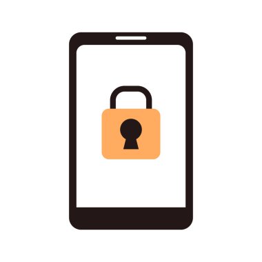 Akıllı telefondaki güvenlik simgesi. Vektör.