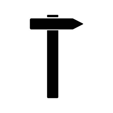 Çekicin siluet simgesi. Araç vektörü.