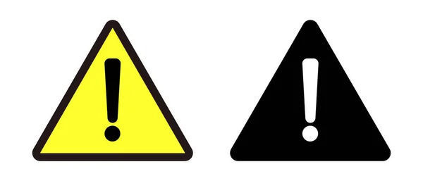 Set Icone Esclamative Attenzione Avvertimento Vettore — Vettoriale Stock