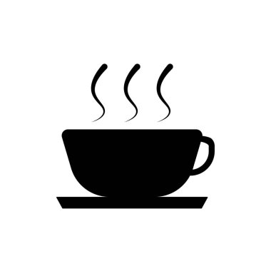 Kahve fincanı siluet ikonu. Kafe sembolü. Vektör.