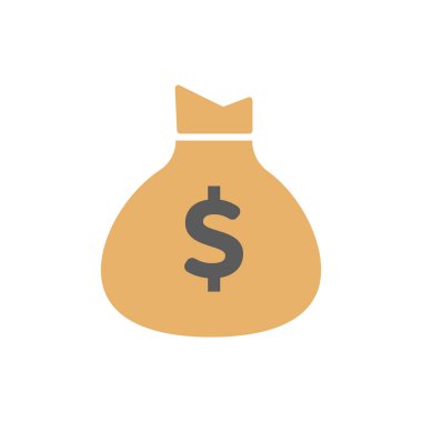 İçinde dolar olan bir çanta ikonu. Vektör.
