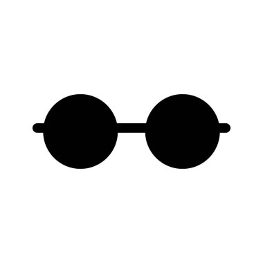 Yuvarlak güneş gözlüklerinin siluet simgesi. Vektör.