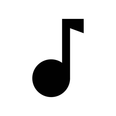 Basit bir nota simgesi. Müzik ve notalar. Vektörler.