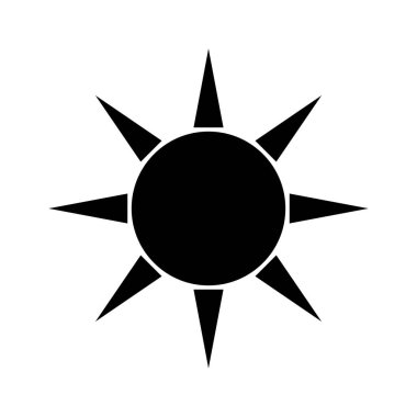 Güneş silueti simgesi. Güneşli vektör.