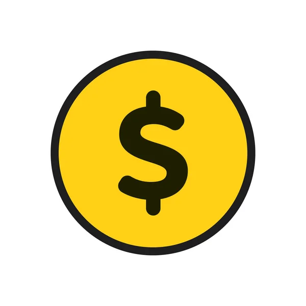 Dollar Munt Pictogram Contant Geld Valuta Vector — Stockvector