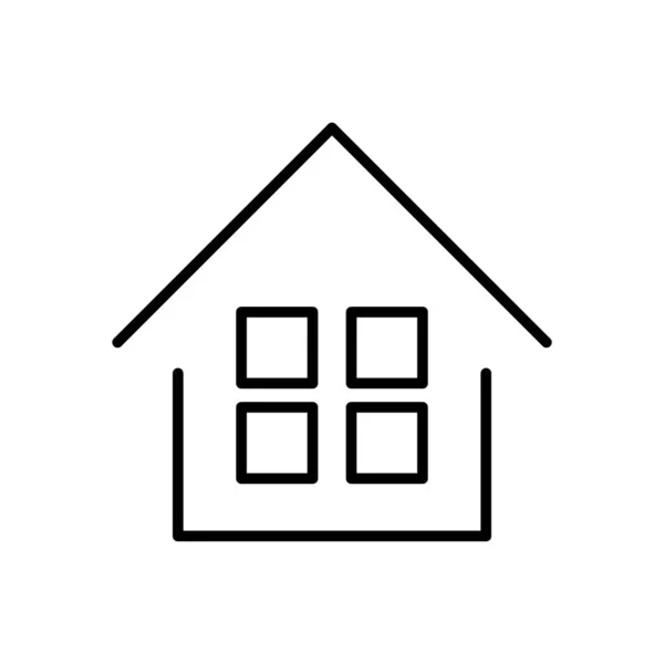 Ícone Uma Casa Com Quatro Janelas Vetor —  Vetores de Stock