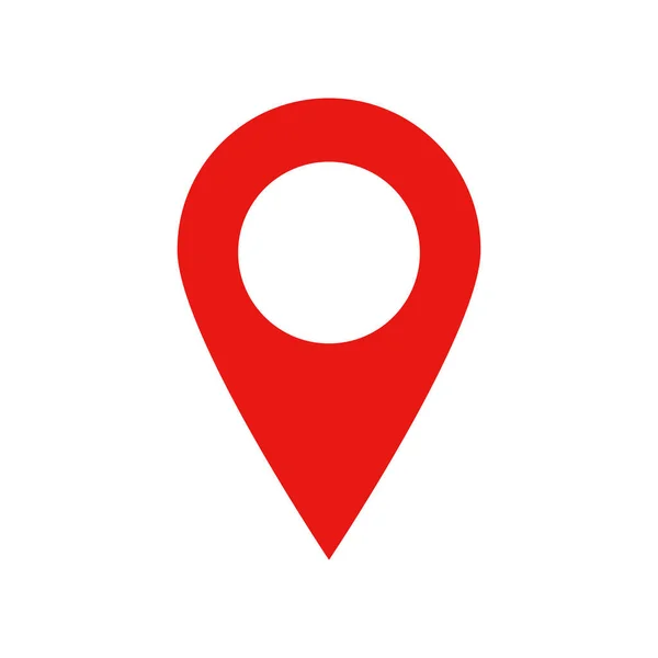 Simple Icono Pin Mapa Rojo — Vector de stock