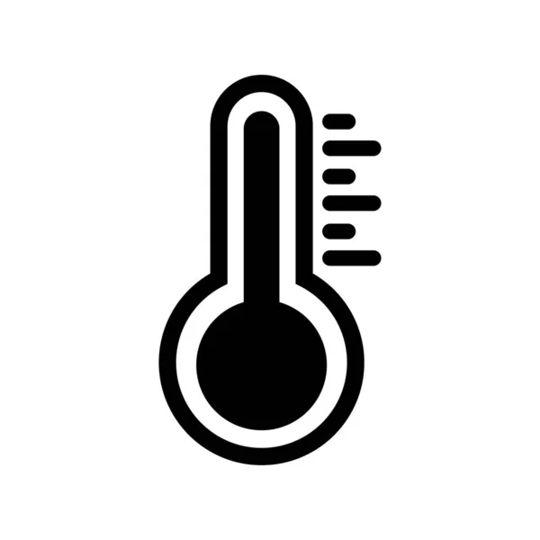 Hőmérő Sziluett Ikon Hőmérséklet Mérésére Szolgáló Eszköz Vektor — Stock Vector