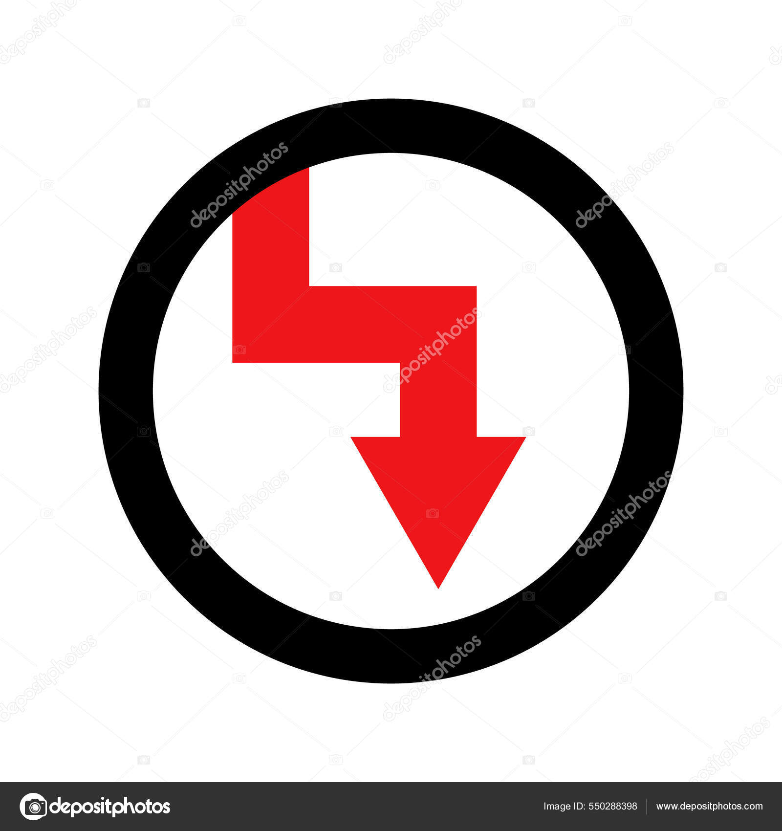 Seta Para Diminuir Diminuição Venda Negócios Vetor Vetor de ©ILL_MON  550288398, image size:1600x1700