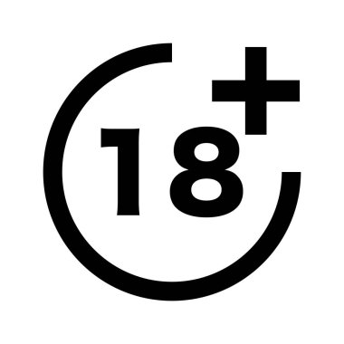 Sadece 18 yaş ve üstü için imzalanmış. Vektör.