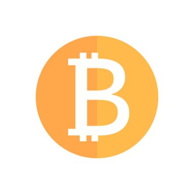 Bitcoin simgesi. Şifreli para birimi. Vektör.