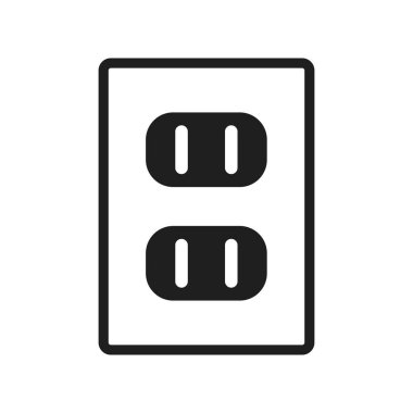 Basit bir güç simgesi. Bir elektrik prizi. Vektör.