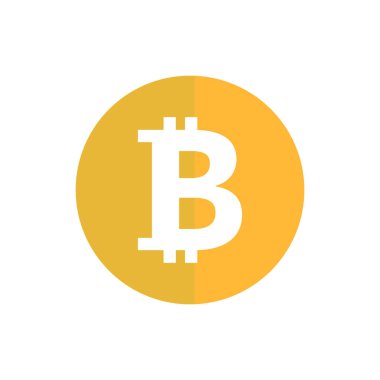 Bitcoin simgesi. Şifreli para birimi. Sanal para birimi. Vektörler.