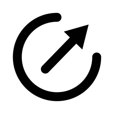 Dış bağlantı siluet simgesi. Ok simgesi. Vektör.