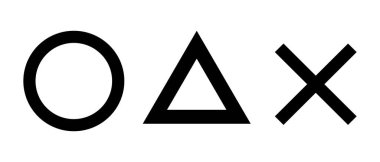 Çember, üçgen ve çapraz siluet simgeleri. Vektör.