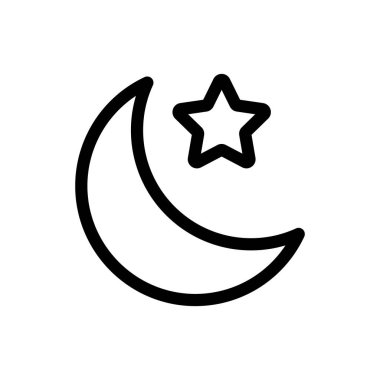 Hilal ve yıldız ikonu. Vektör.