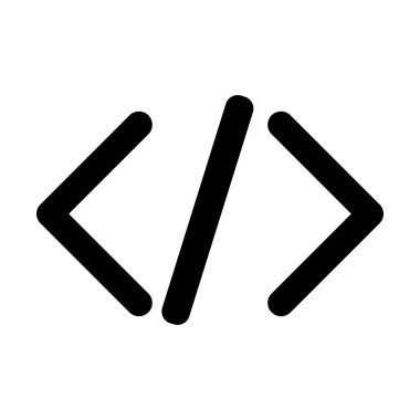 Etiketler ve kesikler. Kodlama işareti siluet simgesi. Vektör.