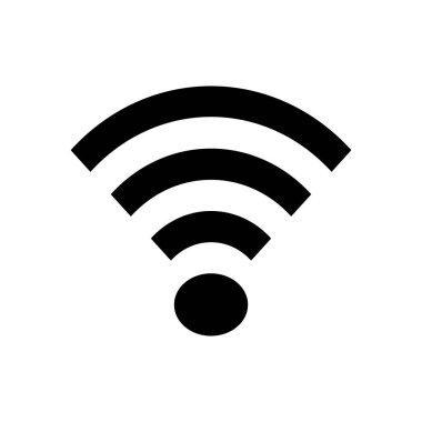 Wi-Fi siluet simgesi. Radyo dalgası ve sıcak nokta ikonu. Vektör.