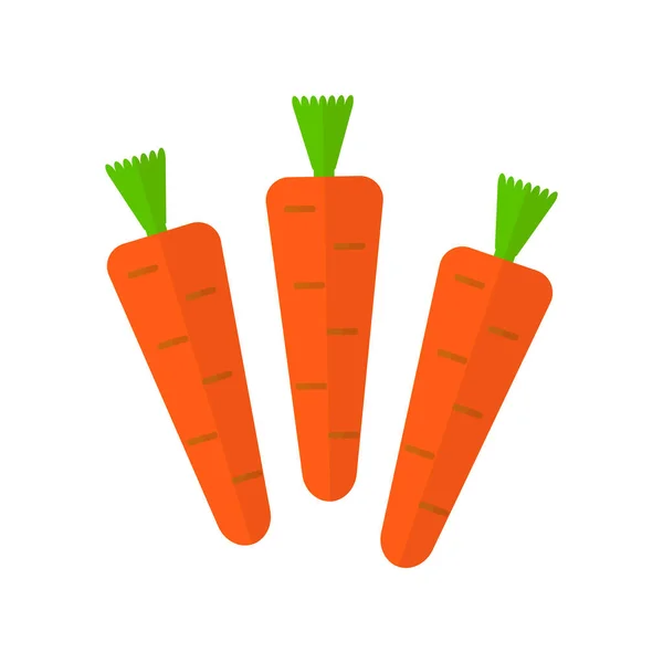 Three Carrot Icons Illustration Vegetables Vector — Stock Vector