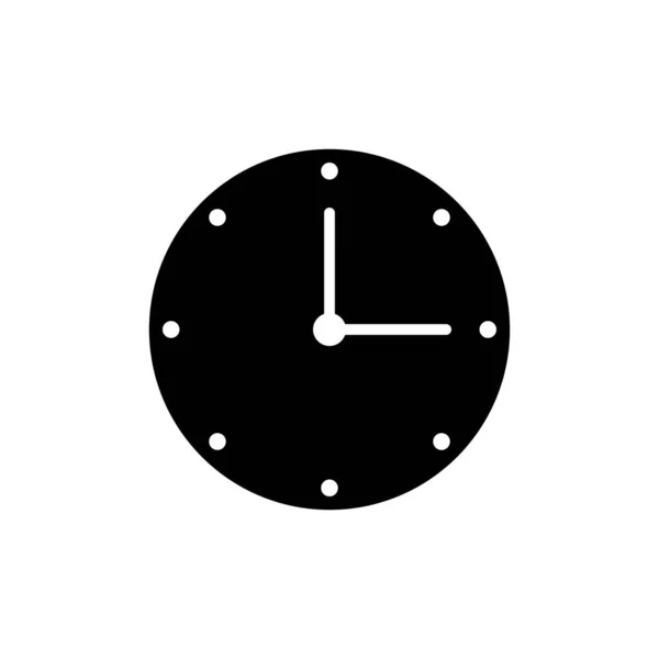 Icono Silueta Reloj Con Manecillas Hora Minuto Vector — Vector de stock