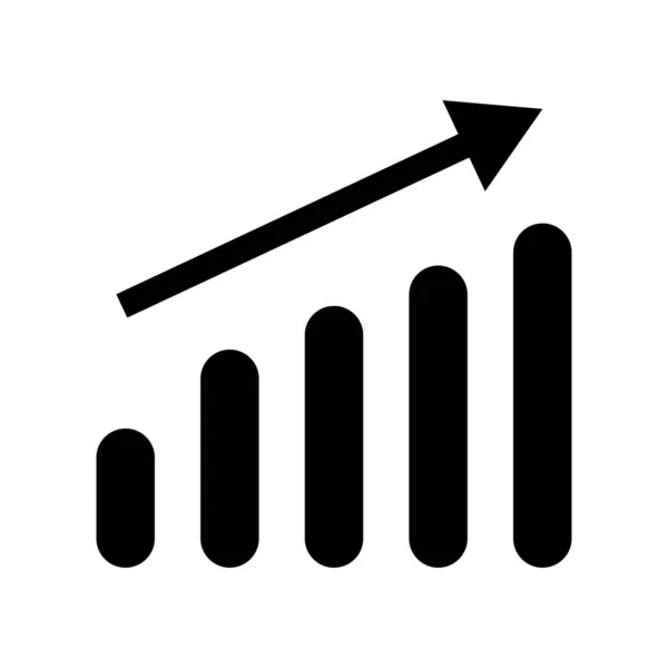 Grau Melhorado Aumentando Ícone Gráfico Barras Vetor — Vetor de Stock