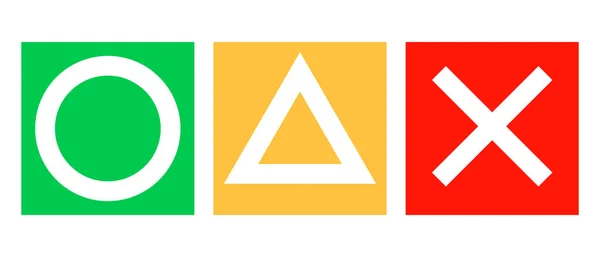 Eine Reihe Von Symbolen Mit Kreis Dreieck Und Kreuz Vektor — Stockvektor