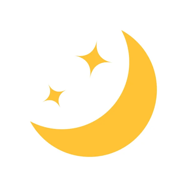 Luna Crescente Icona Glitter Vettore — Vettoriale Stock