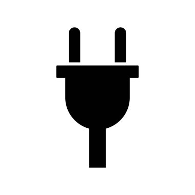 Elektrik prizinin siluet simgesi. Fiş simgesi. Vektör.