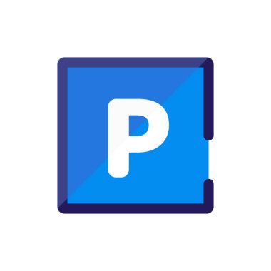 Park alanı tabelası. Otopark tabelası. Vektör.