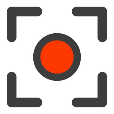 Kayıt simgesi. Rekreasyon simgesi. Video kamera çekim ikonu. Vektörler.