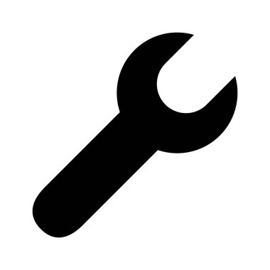 Spanner siluet simgesi. Anahtar simgesi. Vektör.