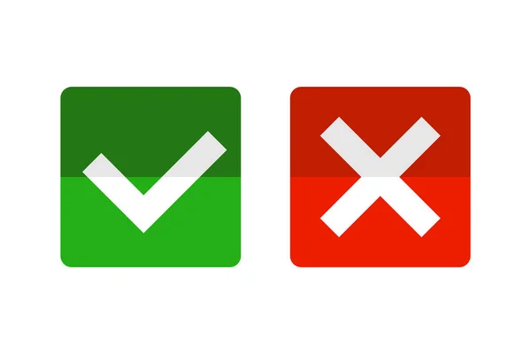 Marca Verificación Cruz Icono Conjunto Vectores — Vector de stock