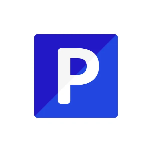Quadratisches Parkschild Parkplatzschild Vektor — Stockvektor