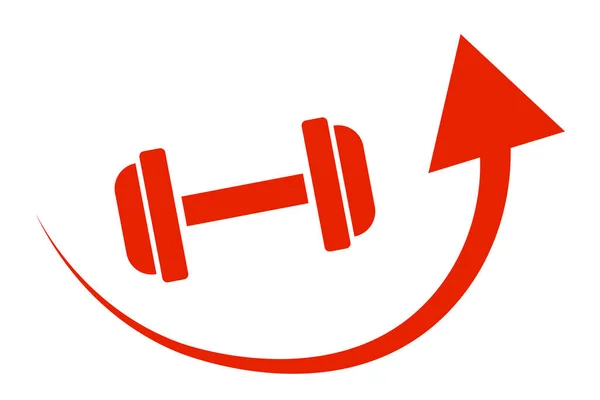 Flecha Ascendente Icono Mancuerna Entrenamiento Muscular Fortalecer Los Músculos Vectores — Vector de stock
